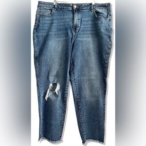 ELOQUII Distressed Skinny Jean